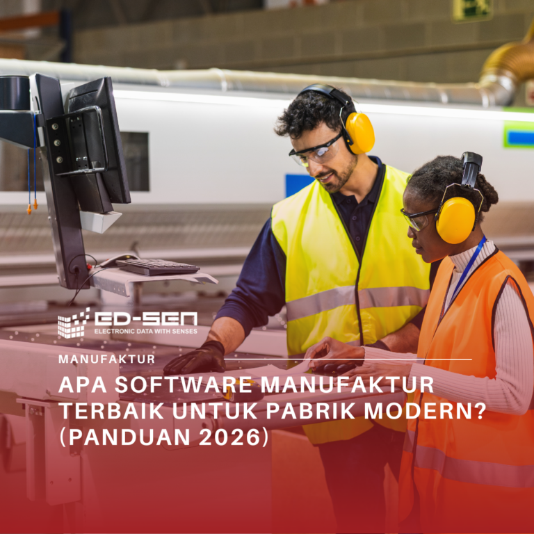 Eksekutif pabrik meninjau analitik produksi yang direkomendasikan oleh agen AI pada dashboard software manufaktur terbaik.